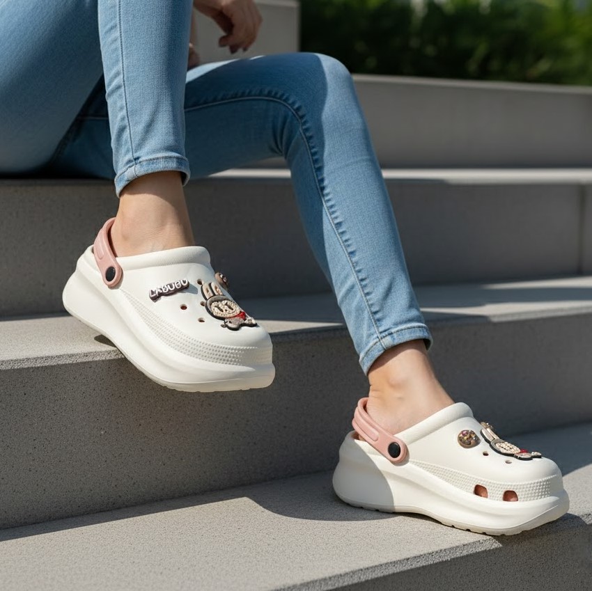 خرید آنلاین دمپایی دخترانه آرین مدل کراکس لبوبو کد 278